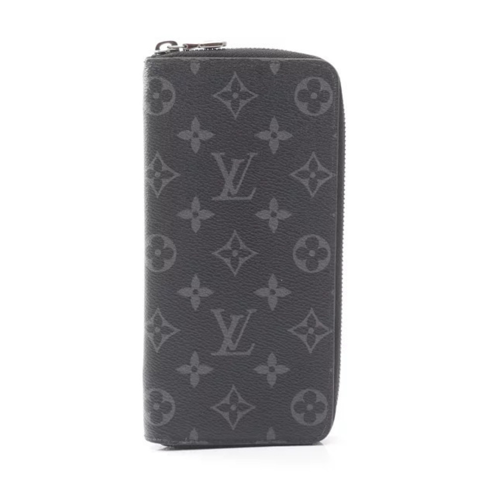 Louis Vuitton Zippy Wallet Vertical Round Long Canvas Monogram Eclipse Black